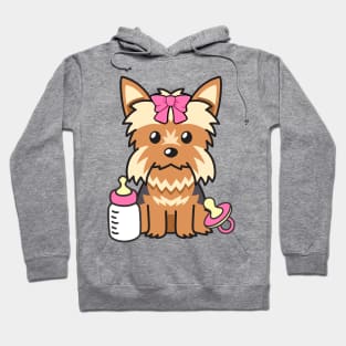 Cute yorkshire terrier is a baby - girl Hoodie